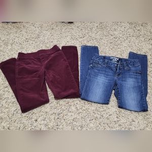 Burgundy pants and jeans size 7/8